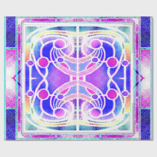 Stained Glass Cathedral Window in Lilac and Pink Wrapping Paper