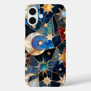 Stained Glass Celestial iPhone Case Moon Stars 