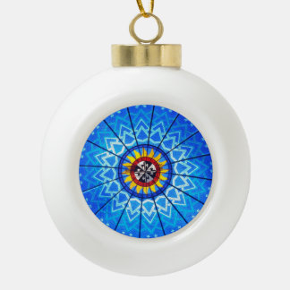 Stained Glass Ceramic Ball Christmas Ornament