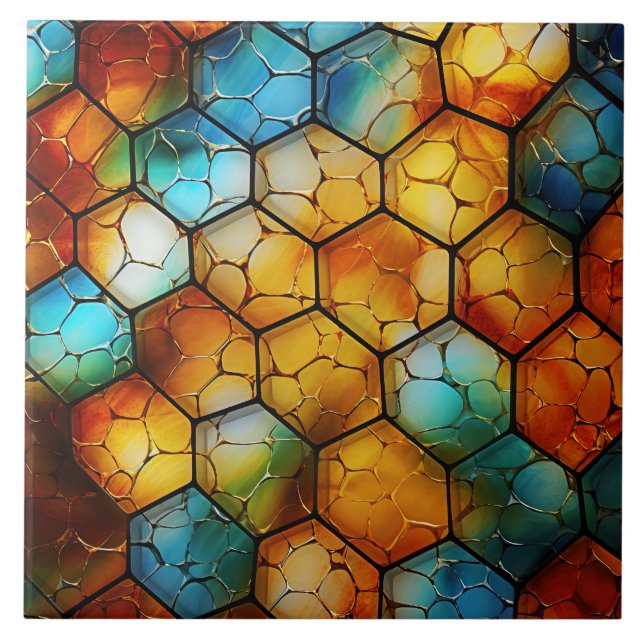  Stained Glass  Ceramic Tile (Front)