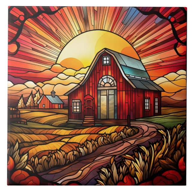 Stained Glass  Ceramic Tile (Front)