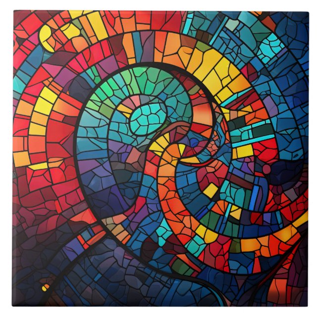Stained Glass  Ceramic Tile (Front)