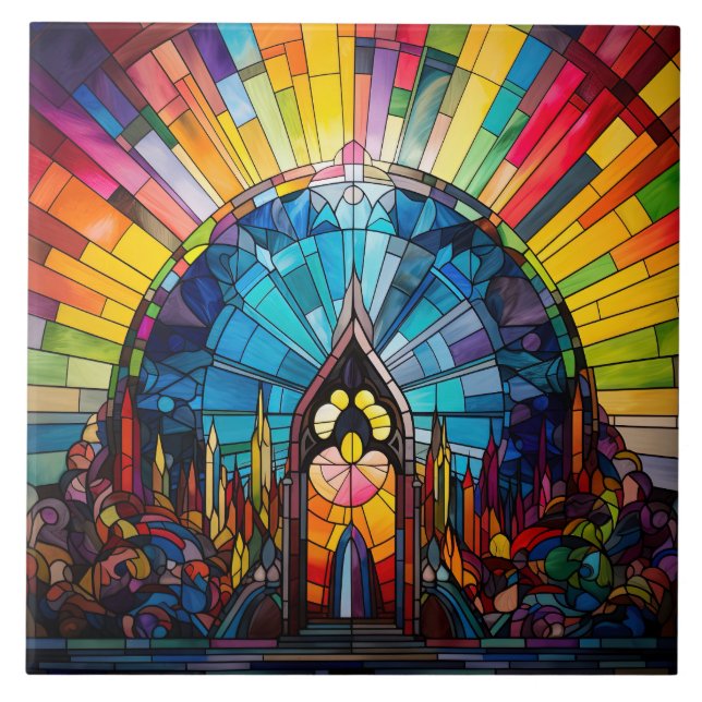  Stained Glass  Ceramic Tile (Front)