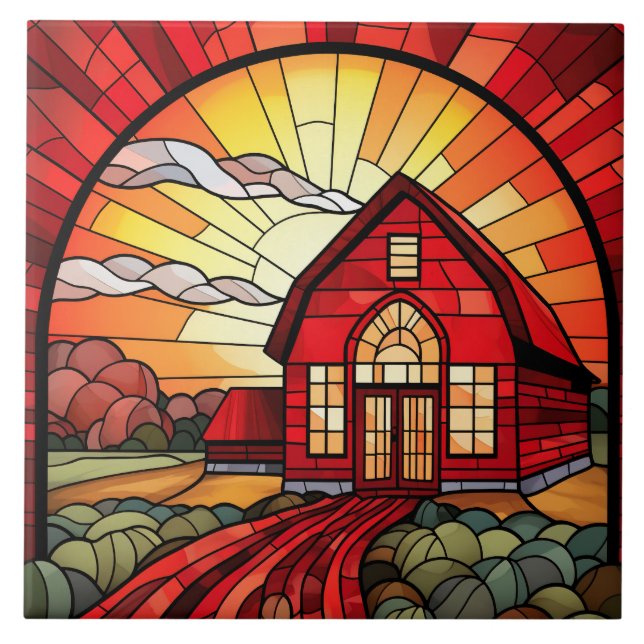 Stained Glass  Ceramic Tile (Front)