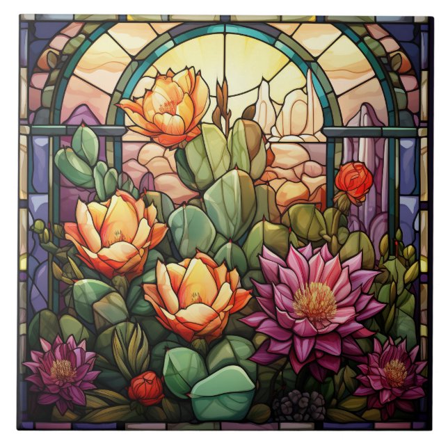  Stained Glass  Ceramic Tile (Front)