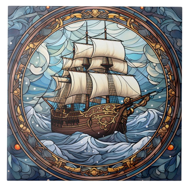 Stained Glass  Ceramic Tile (Front)