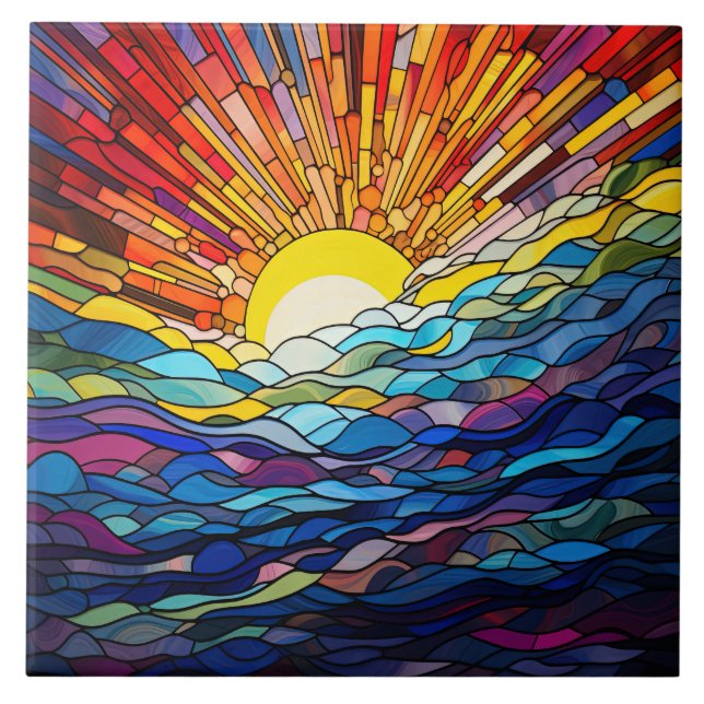  Stained Glass  Ceramic Tile (Front)