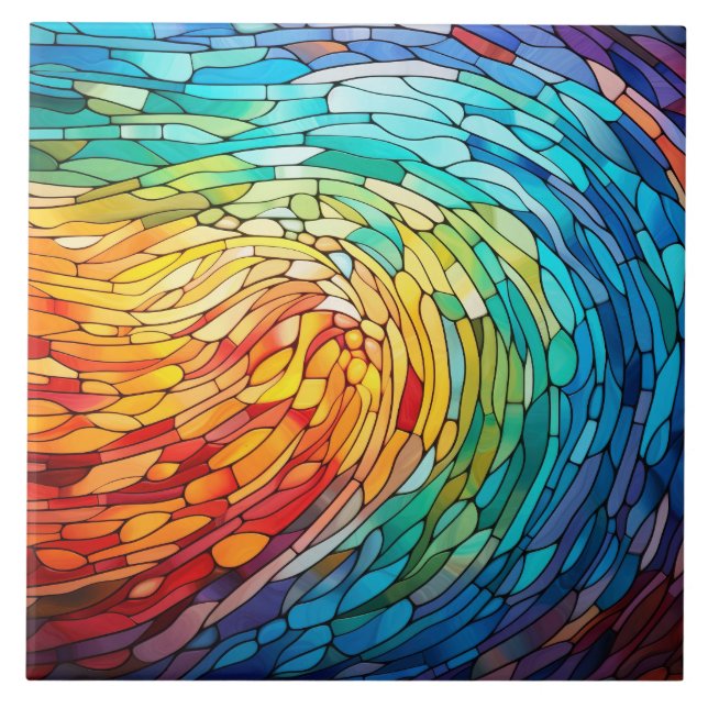 Stained Glass  Ceramic Tile (Front)