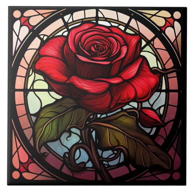 Stained Glass  Ceramic Tile (Front)