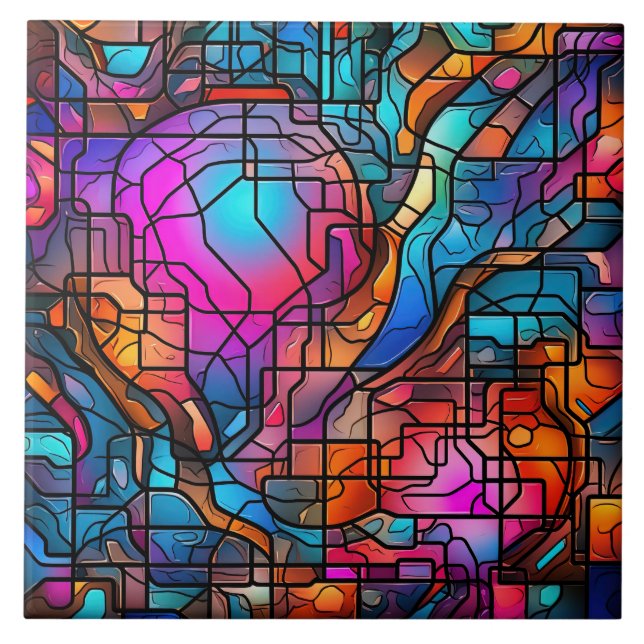 Stained Glass  Ceramic Tile (Front)