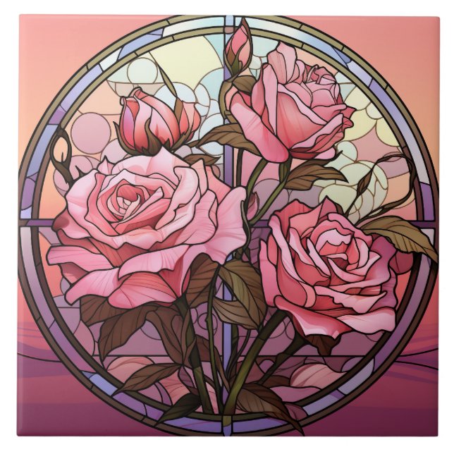 Stained Glass  Ceramic Tile (Front)