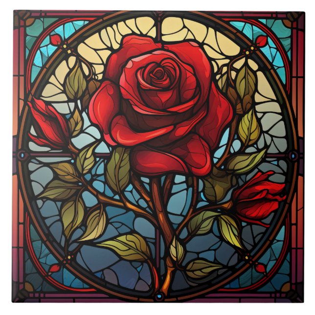Stained Glass  Ceramic Tile (Front)