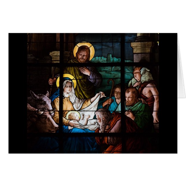 Stained Glass Christmas Card (Front Horizontal)