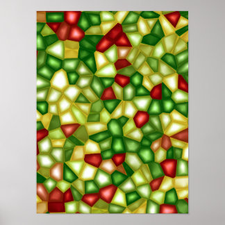 Stained Glass Christmas Mosaic Poster
