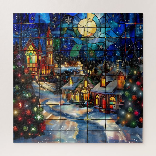 Stained Glass Christmas Puzzle (Vertical)