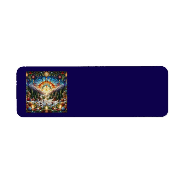 Stained Glass Christmas Scene Address Labels (Front)