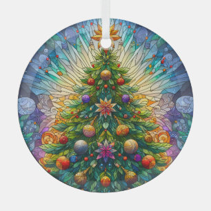 Stained Glass Christmas Tree Decoration