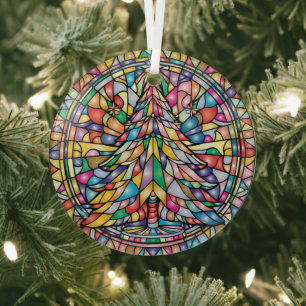 Stained Glass Christmas Tree Decoration