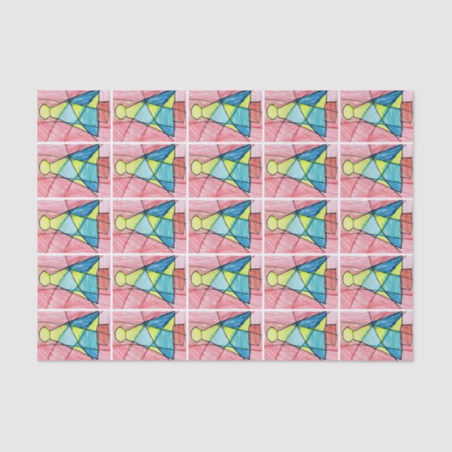 Stained Glass Christmas Tree Tissue Paper (Front)