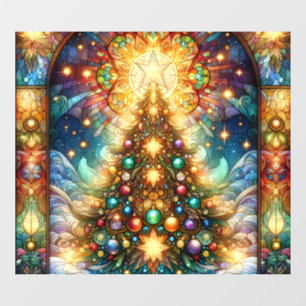 Stained Glass Christmas Tree Window Cling