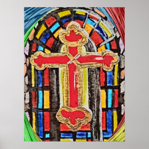 Stained Glass Church Window Poster