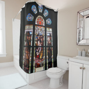 Stained Glass Church Window Shower Curtain