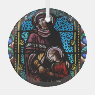 Stained glass church window  tree decoration
