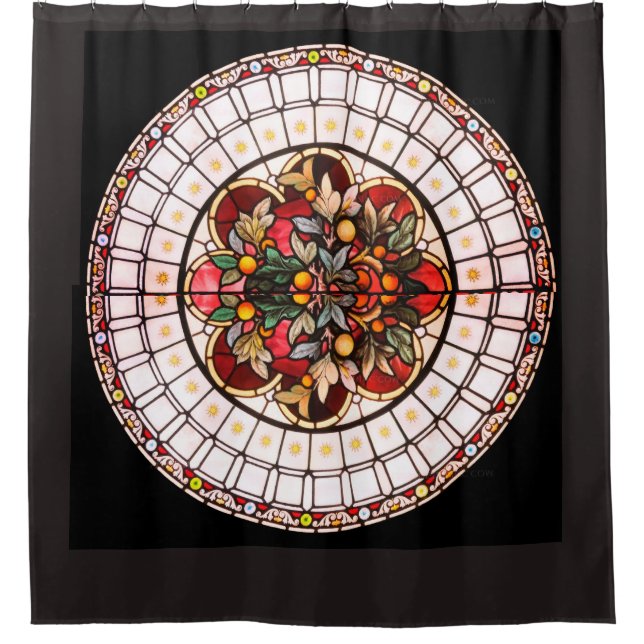 STAINED GLASS CIRCLE 2 SHOWER CURTAIN (Front)