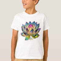 Stained Glass Colorful Lotus Flower