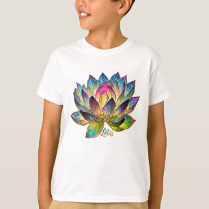 Stained Glass Colorful Lotus Flower T-Shirt