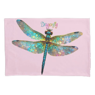 Stained Glass Colourful Dragonfly Pillowcase