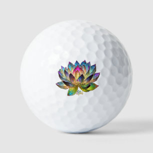 Stained Glass Colourful Lotus Flower Golf Balls