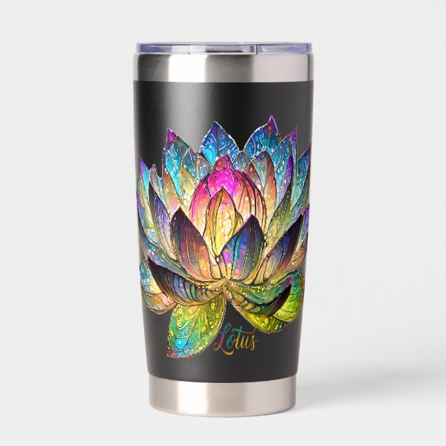 Stained Glass Colourful Lotus Flower  Insulated Tumbler (Front)