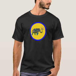 Stained Glass Colourful Mandala Paisley Elephant   T-Shirt