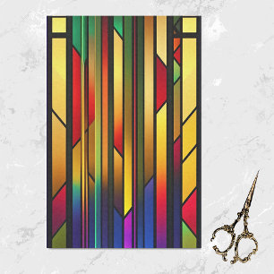 Stained Glass Colourful Stripes Artwork Tissue Paper