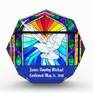 Stained Glass Confirmation RCIA Holy Spirit Dove Photo Block