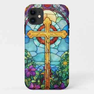 Stained Glass Cross  iPhone 11 Case