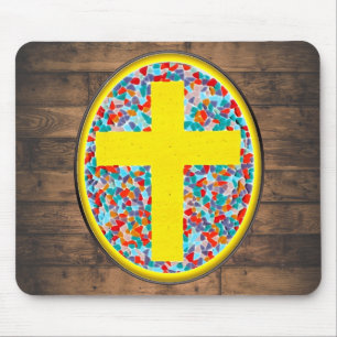 Stained Glass Cross -mousepad Mouse Pad