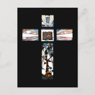Stained Glass Cross - Postcard