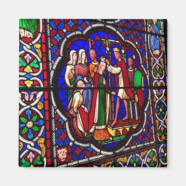 Stained Glass - Crowning of Esther Magnet (Front)