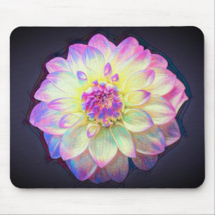 Stained Glass Dahlia Mouse Pad