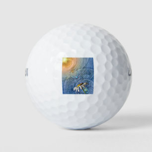 Stained Glass Daisy In The Sun Golf Balls
