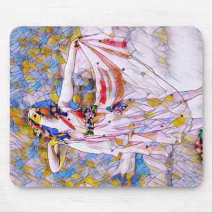 Stained Glass Dancer in Flowing Dress Mouse Pad