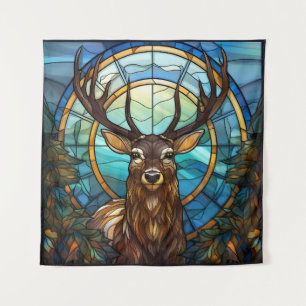 Stained Glass Deer Art Tapestry
