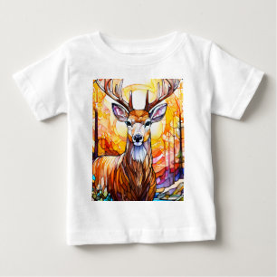 Stained Glass Deer Baby T-Shirt