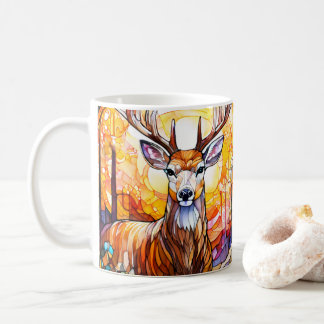 Stained Glass Deer Coffee Mug