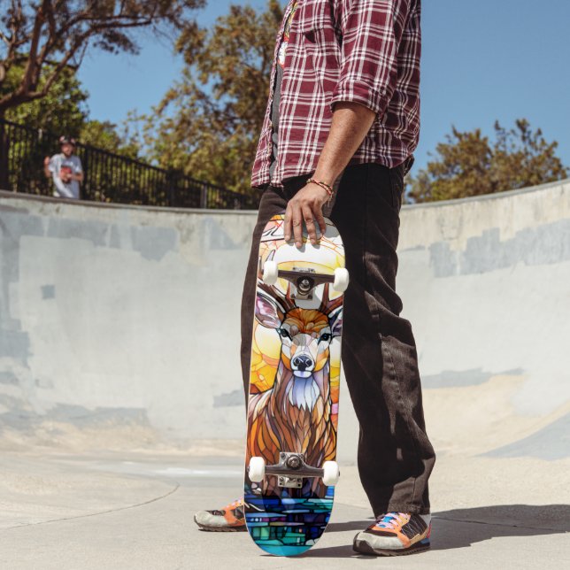 Stained Glass Deer Skateboard (Outdoor 2)