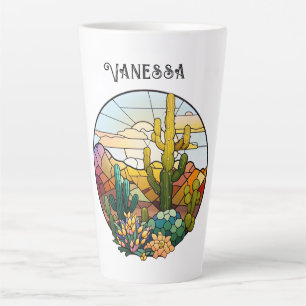 Stained Glass Desert Personalised Latte Mug
