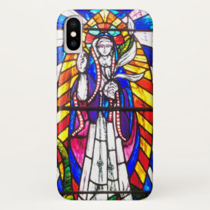 Stained Glass Design with Religious Figure. iPhone X Case