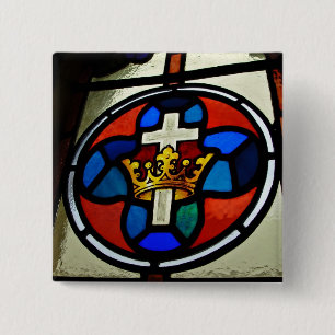 Stained Glass detail 15 Cm Square Badge